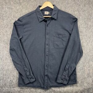 Faherty Knit Shirt Men's XL Long Sleeve Blue One Pocket Stretch Work Casual